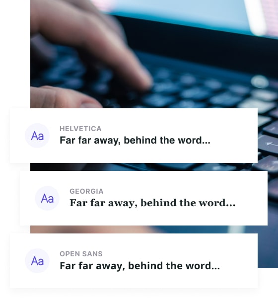 Open Sans, Georgia, Helvetica Fonts Shown In White Blocks