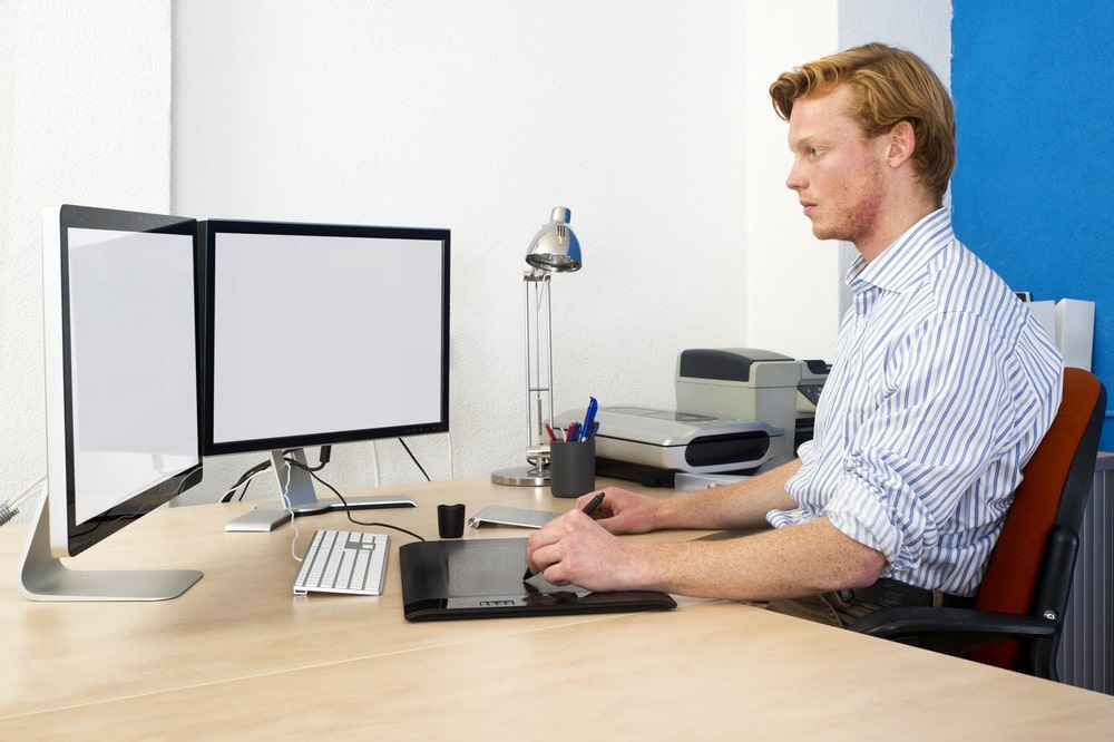 Person Working On A Computer