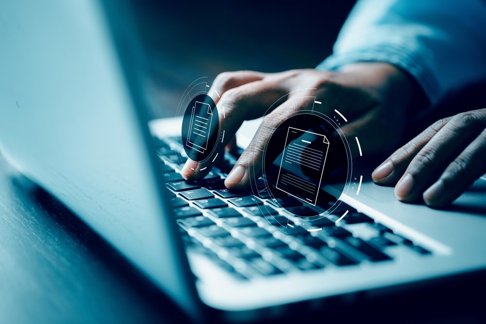 Person Working On A Laptop