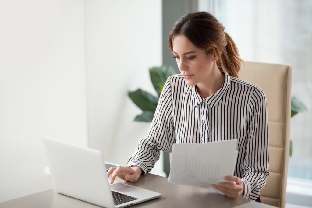 Woman Working On A Laptop