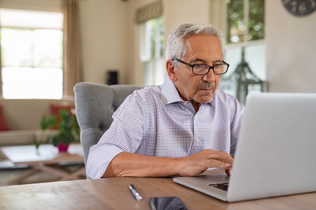 Man Working On A Laptop