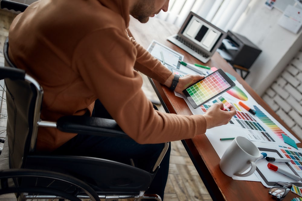 Person Using A Colour Palette On A Tablet