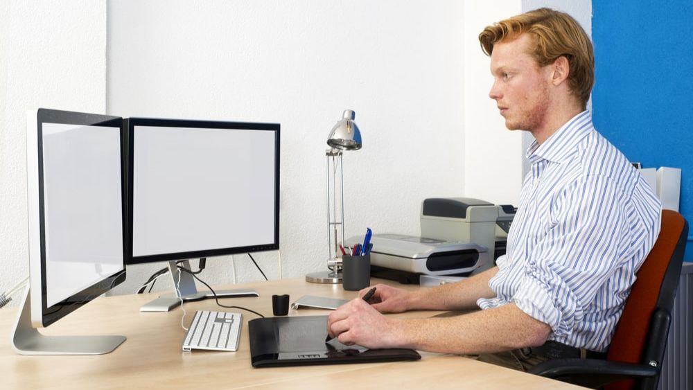 Person Working On The Computer 